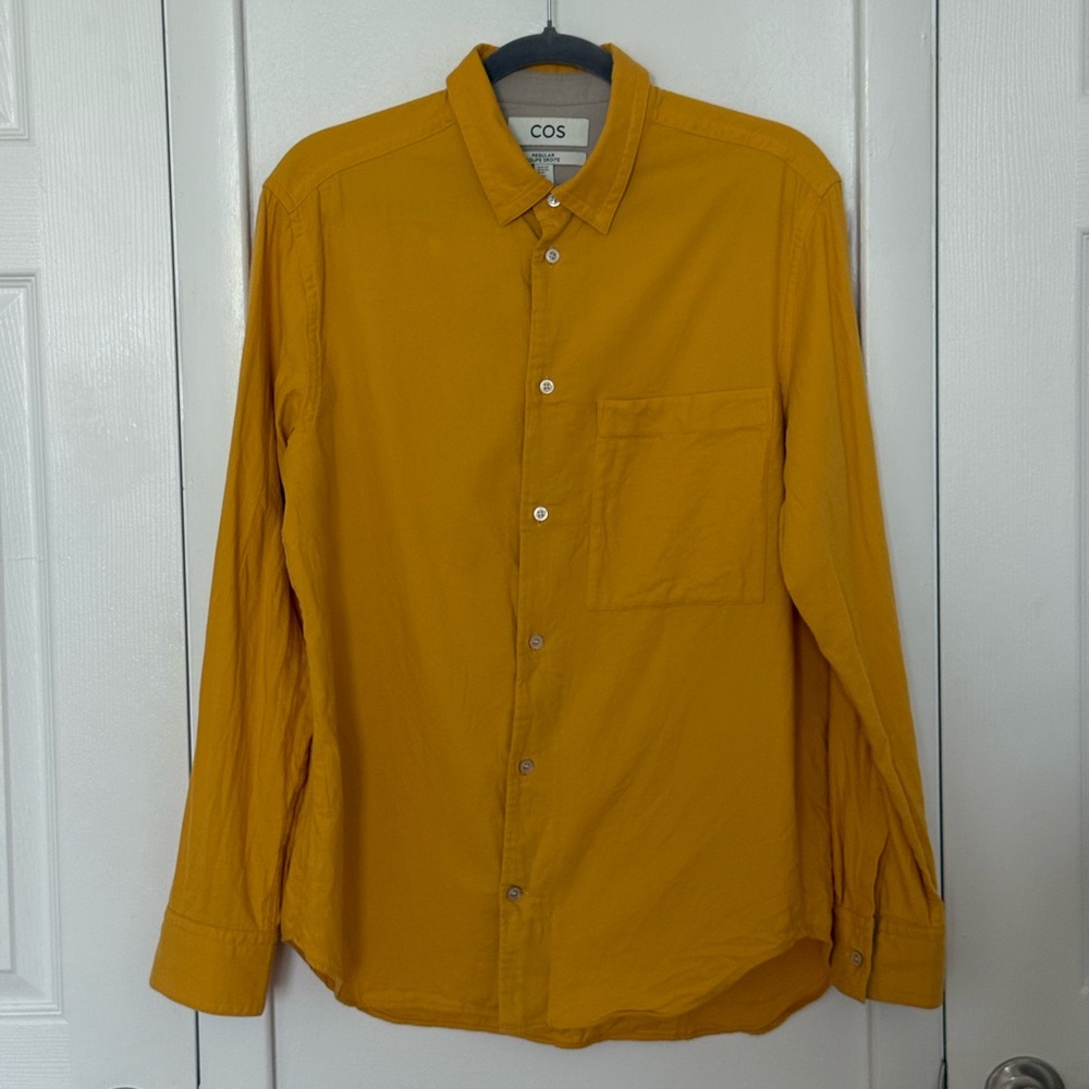 COS Yellow and Beige Collar Shirt